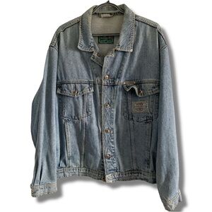 Vintage Pioneer Denim Aviator Bomber Jacket XL